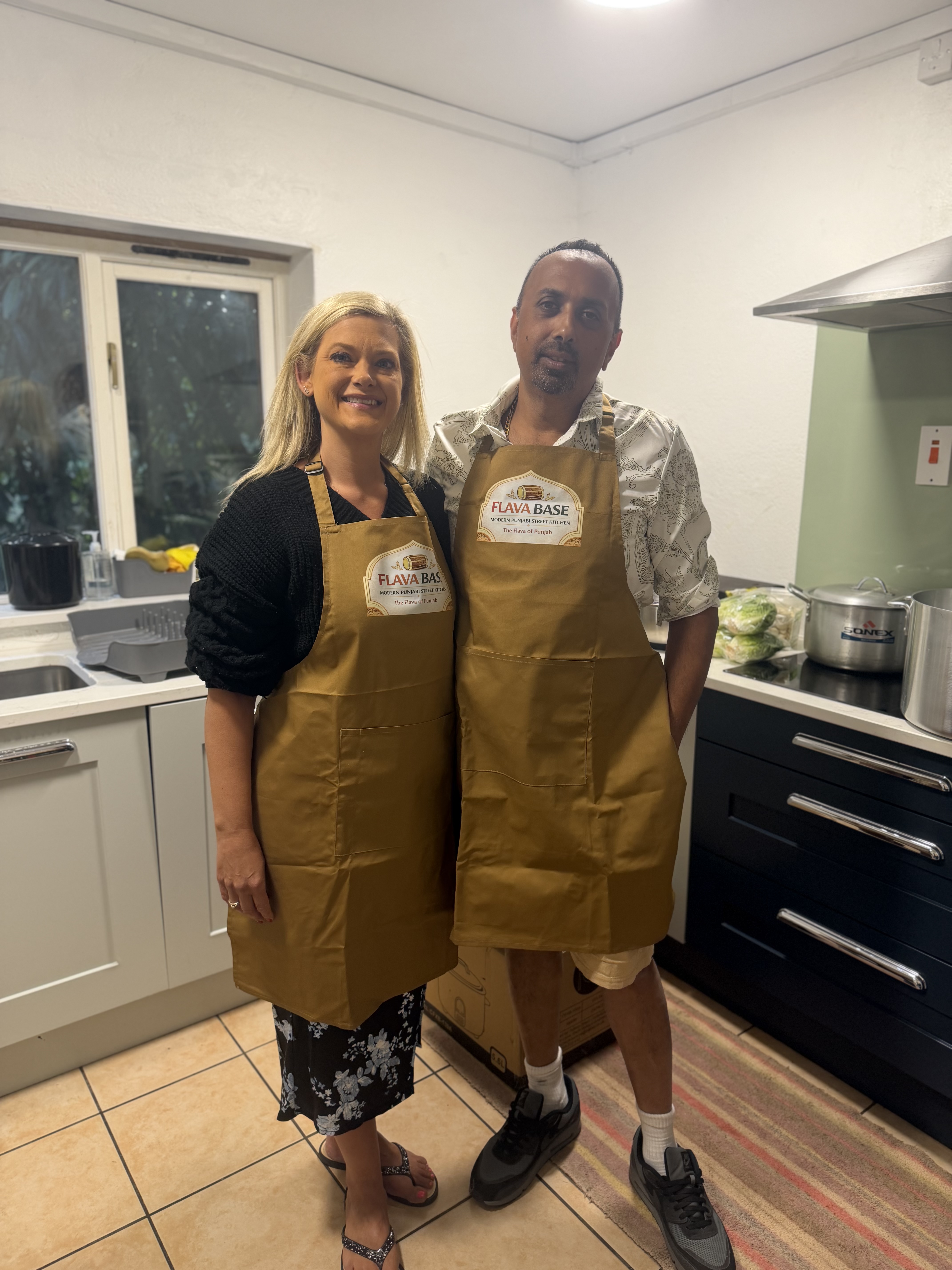 The Flava Base family preparing authentic Punjabi food